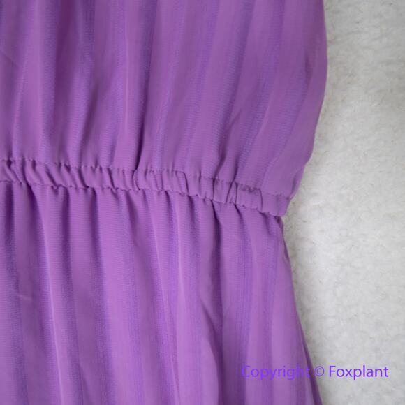 Hutch Anthropologie A Line Dress Pleated Short Sleeve V Neck Purple,‎ size XL - Picture 7 of 15